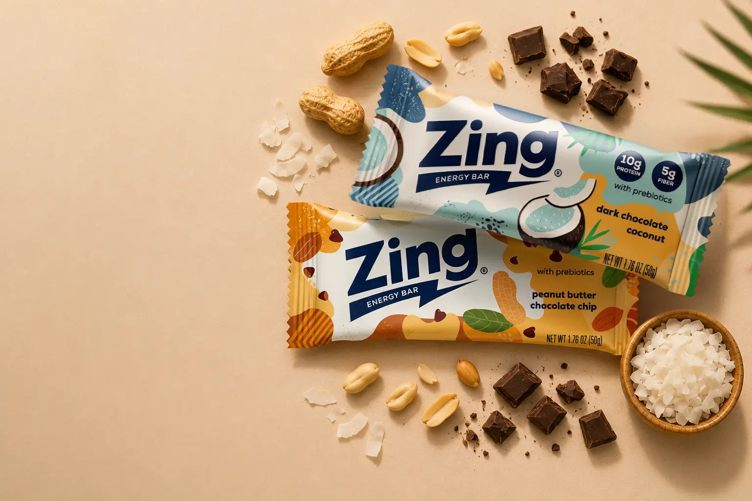 two zing bars laying on a table