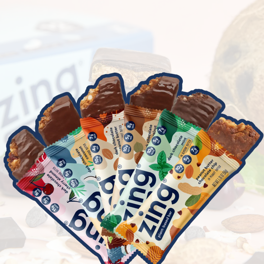 six flavors of opened zing bars